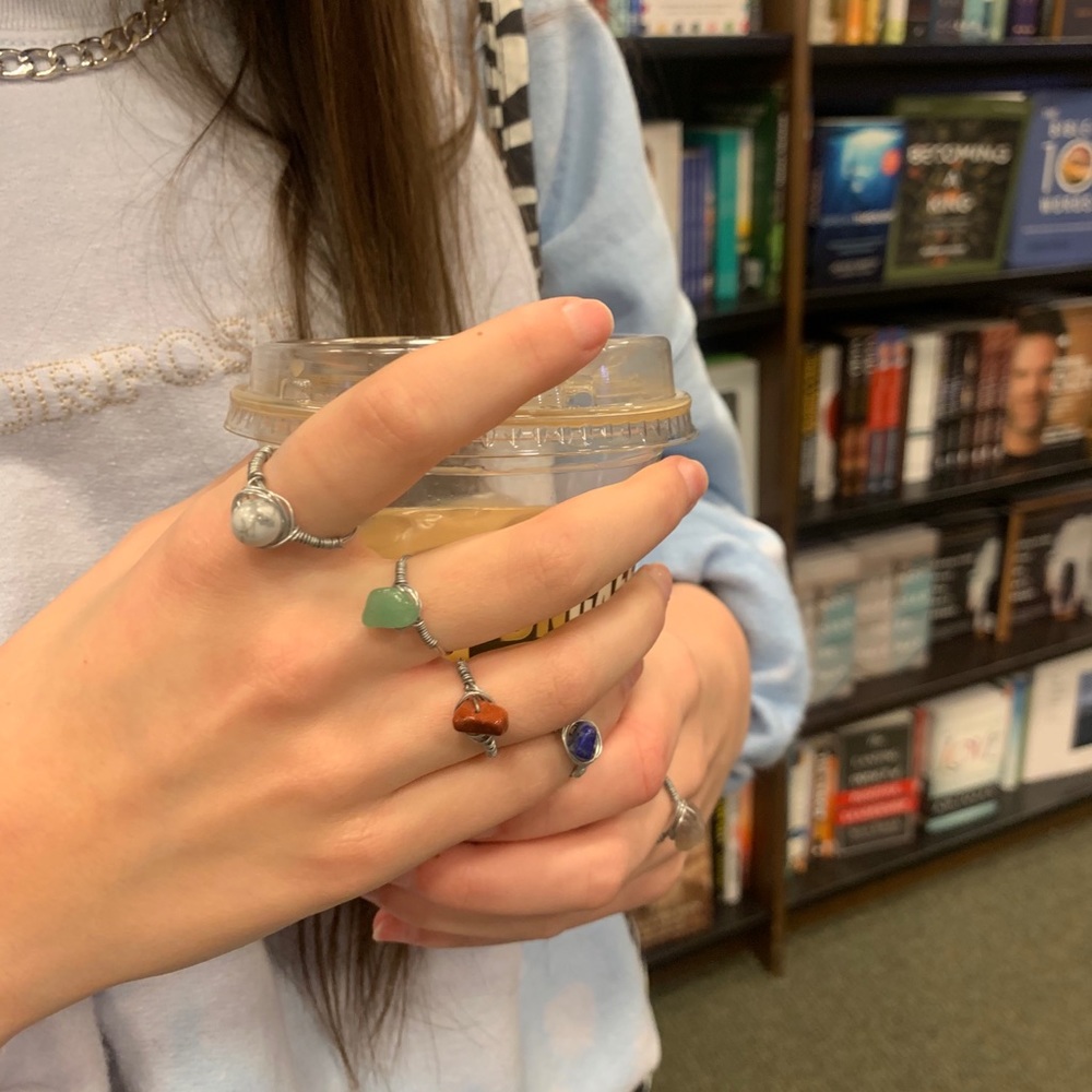 wire wrapped rings 🤍🤍